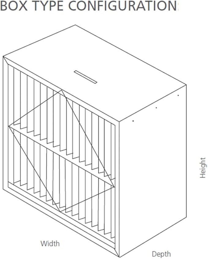 RIGID-PACK 24x24x12 Rigid Box Air Filter – MERV 14/95% ASHRAE HVAC Filter – Radial V-Pleat, Metal Frame, Single Header – High-Efficiency Replacement for Commercial & Industrial Systems