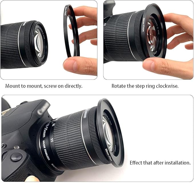 95 to 82mm Metal Step Rings, 95mm to 82mm Step Down Ring Filter Ring Adapter for 95mm Camera Lens & 82mm UV CPL ND Filters Hoods Caps LingoFoto