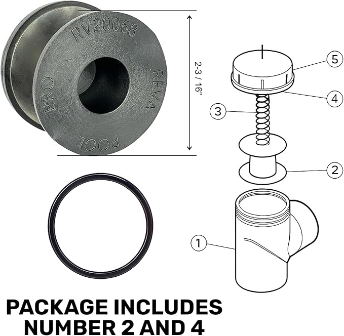 RV20069 Ortega Check Valve SEAT Assembly with O-Ring | Direct Replacement for V20-069 | Compatible with 073503 | Essential Pool Maintenance Accessory