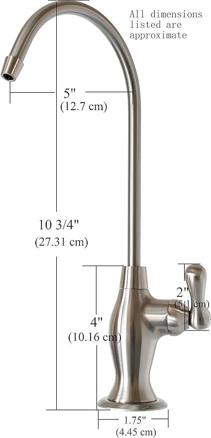 Metpure Non-airgap NSF Certified RO Faucet Reverse Osmosis Drinking Water Filtration System Water Dispenser Spout (Matte Black). Vase Style with Faucet Wrench.