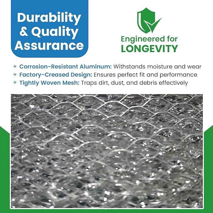 Replacement Aluminum Filters Compatible with Air Care AC-1260, AC-1270, AC-1290, AC-1400, Aubrey 109, 175, 209, 221, 224, 229, Broan 99010181, BP10, BP56,GC-7503,RCP0801-8 X 9-1/2 X 3/8 (2-Pack)