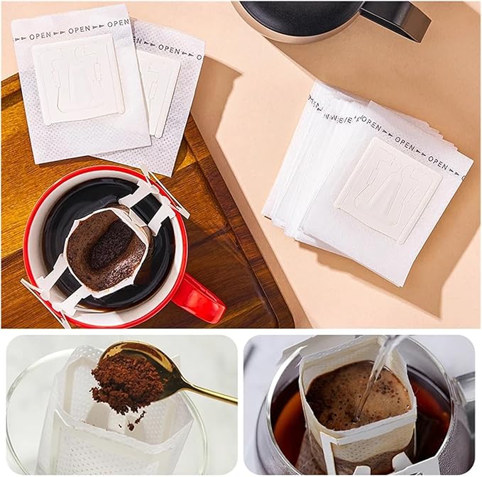 50/100 Pcs Coffee Filter Bags Disposable Drip Coffee Paper Pack Portable Hanging Ear Espresso Coffee Accessories Tea Tool(25pcs)