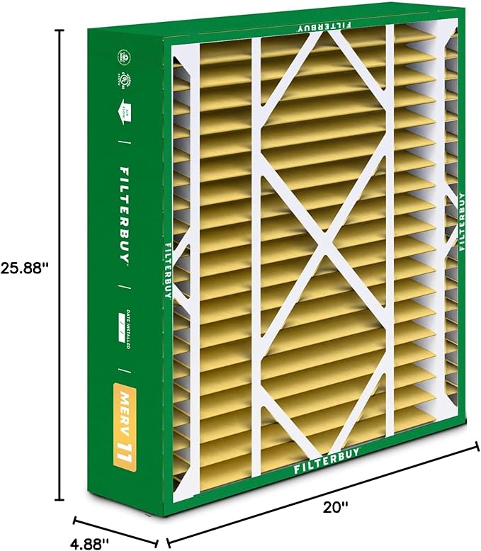 Filterbuy 20x26x5 Air Filter MERV 11 Superior Pet & Allergy Defense (4-Pack), Pleated HVAC AC Furnace Filters for Electro-Air, Lennox, White Rodgers, and More (Actual Size: 20.00 x 25.88 x 4.88)