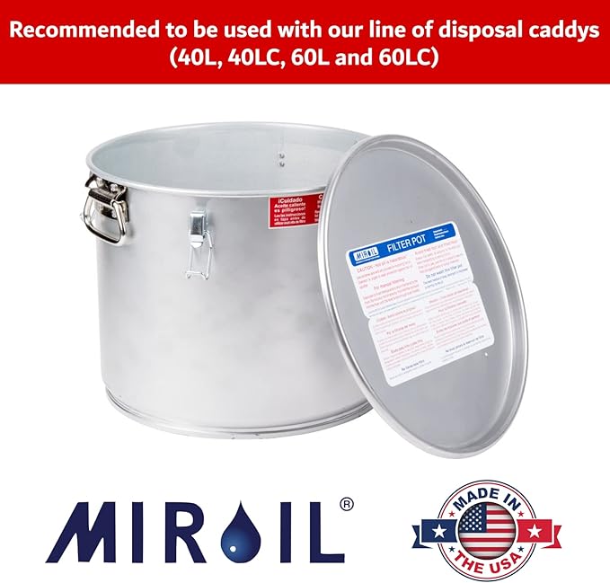 MirOil B6PS EZ Flow Deep Fryer Oil Filter Bag w/Frame – Reusable Grease Fryer Strainer to Extend Oil Life & Maintain Food Quality – Handles Kitchen Hot or Cold Liquid – Deep Fryer Filter for Cooking