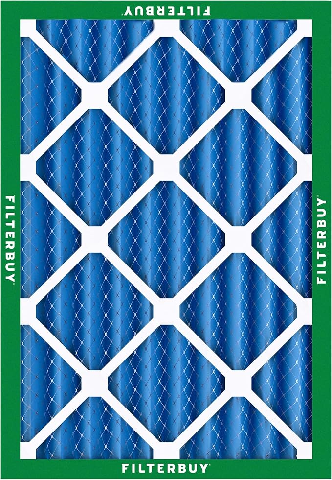 Filterbuy 14x20x4 Air Filter MERV 13 Optimal Smoke & Allergy Defense (3-Pack), Electrostatic Pleated HVAC AC Furnace Filters Replacement, Made in USA (Actual Size: 13.50 x 19.50 x 3.63)