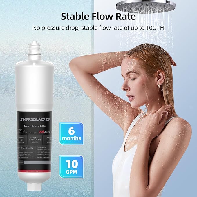 AP431 Replacement Cartridge for Aqua-Pure AP430SS, MIZUDO Whole House Scale Inhibition System, Water Heater Softener System, Prevent Scale Build Up On Hot Water Heaters, 3 Pack