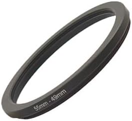YAMAFOO 55mm to 49mm Step-Up Ring/Step Down Rings Filter Adapter for All Brands UV ND CPL Metal Ring Step-Up Rings Adapter Filter,Black (55-49)