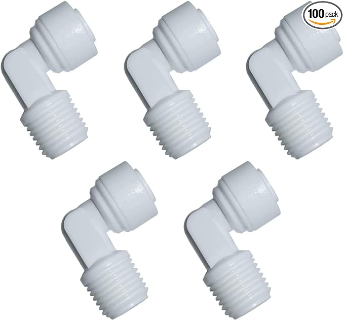 YZM Elbow Male Thread Adapter 1/4" Male x 1/4" OD Tube Quick Connect.