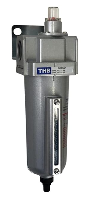 3/4" NPT Industrial Coalescing 0.01u Micron Filter Removes 99.98% of Oil, Moisture Vapor, Aerosols from Compressed Air Lines, 5oz Bowl, Auto Drain