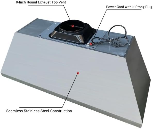 CT Copper Tailor Sloped Copper Vent Hood Wall Mount,54'' W,30''H,1260 CFM Exhaust Fan,Stainless Steel Vent,LED Light,Dishwasher-Safe Baffle Filters,VH8TR1