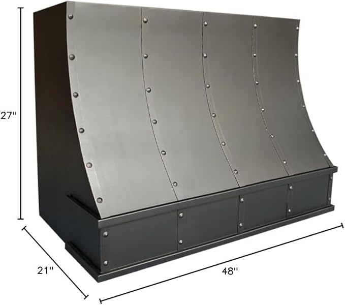 CT Copper Tailor Sloped Copper Vent Hood Wall Mount,48'' W,27''H, 1150 CFM Exhaust Fan,Stainless Steel Vent,LED Light,Dishwasher-Safe Baffle Filters,VH8TR1