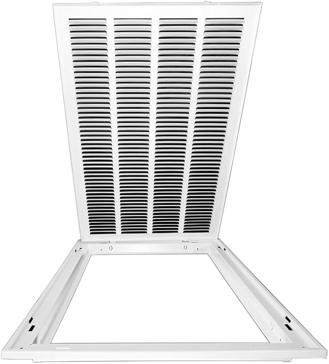 Venti Air 20" X 25" Steel Return Air Filter Grille with MERV 11 Filter Pre-Installed- Removable Face/Door for 1 inch Filters - HVAC Duct Cover Grill [Outer Dimension: 22.5"W X 27.5" H]