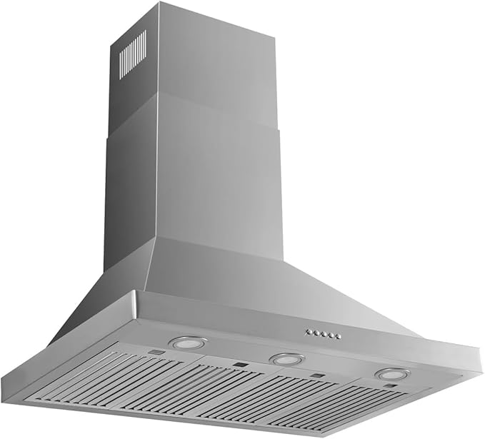 48 inch Wall Mount Range Hood Vent Convertible Vent 800CFM Stainless Steel for Kitchen 4 Speed Exhaust Fan ETL listed(48 inch Single motor)