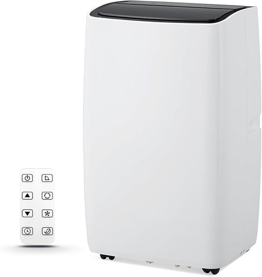 Portable Air Conditioners, 12000 BTU Portable AC for Rooms Up to 550 Sq.Ft. 3-In-1 Portable AC with Fast Cooling, Dehumidifier & Three Speed Fan, 24H Timer/Remote Control/Ultra Quiet, Black Top