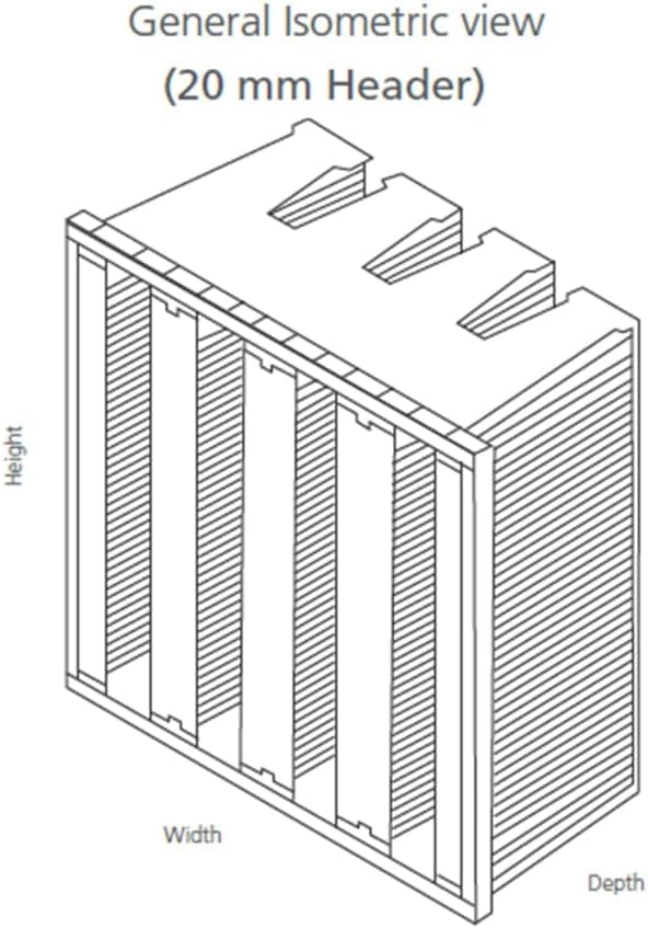 Mini Pleat Rigid Microglass V-Bank Air Filter 24x24x12 (4V) – MERV 14 ASHRAE 52.2 High-Efficiency HVAC Filter for Commercial, Industrial, Hopsitals & Cleanroom Use