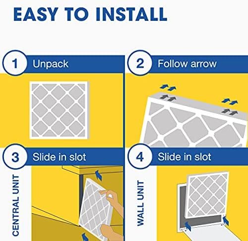 Aerostar 19.875x21.5x1 MERV 8 - 4 Count - High Efficiency Pleated HVAC, Furnace & Air Conditioner Filters - Removes Dust, Lint, Mold & Allergy-Causing Pollen