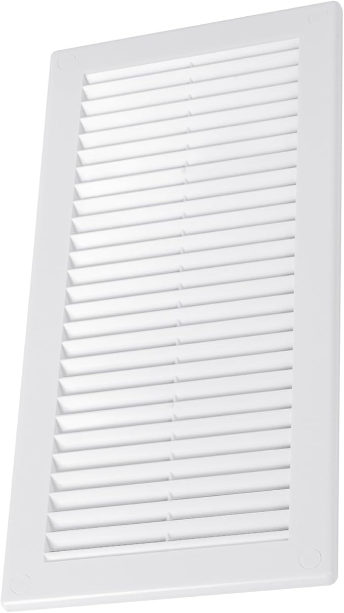 Vent Systems 4" x 11" Inch (Opening Dimensions) - Pack of 2 - Plastic White Soffit Vent Cover - Flat Rectangular Air Vent Grille - Air Vent Deflector - HVAC 6" x 12" Inch (Overall Dimensions)