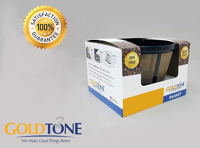 GoldTone Reusable 8-12 Cup Basket Filter fits Black & Decker Coffee Machines and Brewers. Replaces Black & Decker Reusable Coffee Filter and Permanent Coffee Basket Filter (2 Pack)