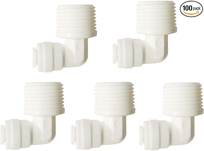 YZM Quick Connect fittings RO Water Filters (5pack, Elbow, 1/2" Male x 1/4" OD tube)