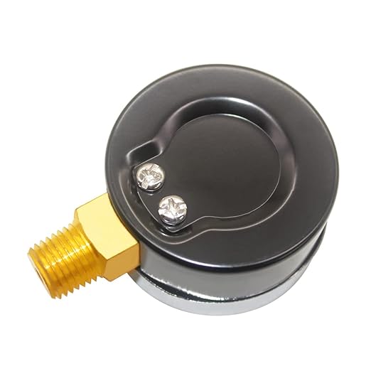 Joywayus Pressure Gauge 0 to 60 PSI Brass 1/4" Male NPT Thread Lower Mount, Multiple Function