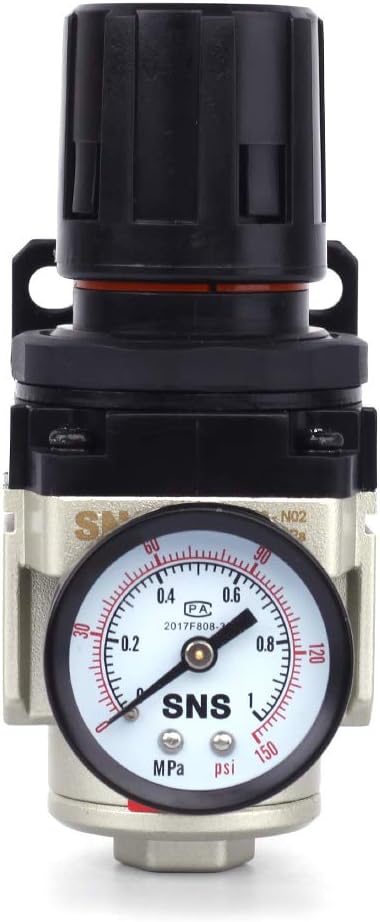 SNS AR3000-N03 Female Thread 3/8 NPT Air Pressure Regulator 0-150 PSI Adjustable,Bracket,Gauge