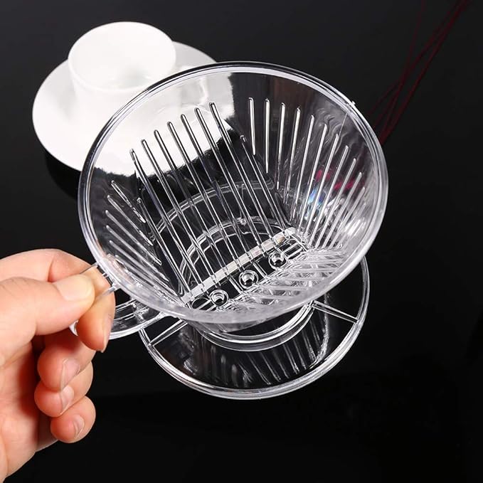 Transparent Cone Shaped Reusable Coffee Filter, Portable Drip Coffee Maker Cup, Dripper for Pure Flavor Extraction
