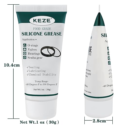 KEZE Silicone Grease Waterproof Food Grade Silicone Sealant Lubricant for Plumbers Valve Faucet O Rings 1 oz 3-Pack
