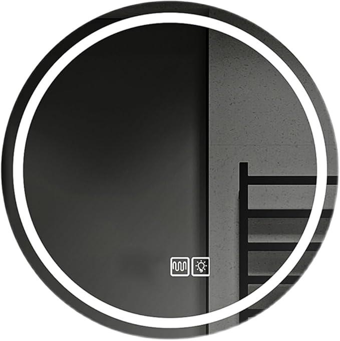 Wall Mirror for Bathroom, Wall Mounted Multifunction Bathroom Vanity Mirror with LED Lights and Demister Pad, 3-Color Dimmable LED Light, for Living Room and Bathroom(A,90cm/35.4in)