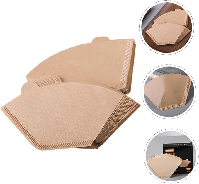 Luxshiny 200pcs Unbleached Disposable Coffee Filters for Espresso Drip Coffee Makers Easy to Use Optimal Flavor Extraction Natural Safe Paper Filters