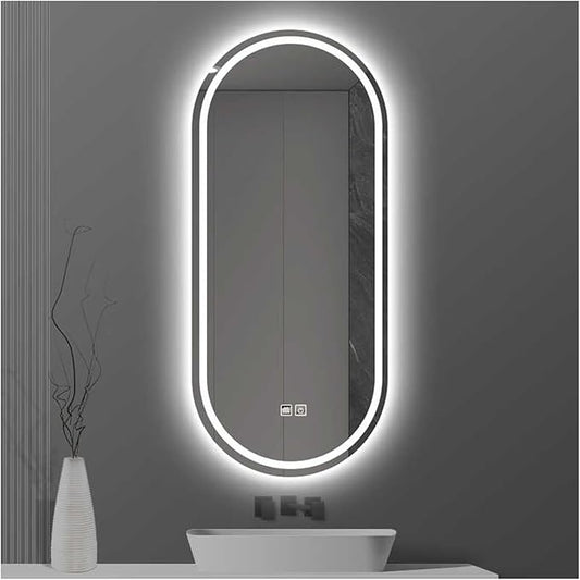 Bathroom Led Mirror ，Bathroom Mirror with LED Lights，LED Mirror for Bathroom，Backlit Bathroom Mirror ，Backlit Lighted Makeup Mirror，with Touch Sensor/Dimming/Demister pad(A,H100*W50cm/H39.4*W19.7IN)