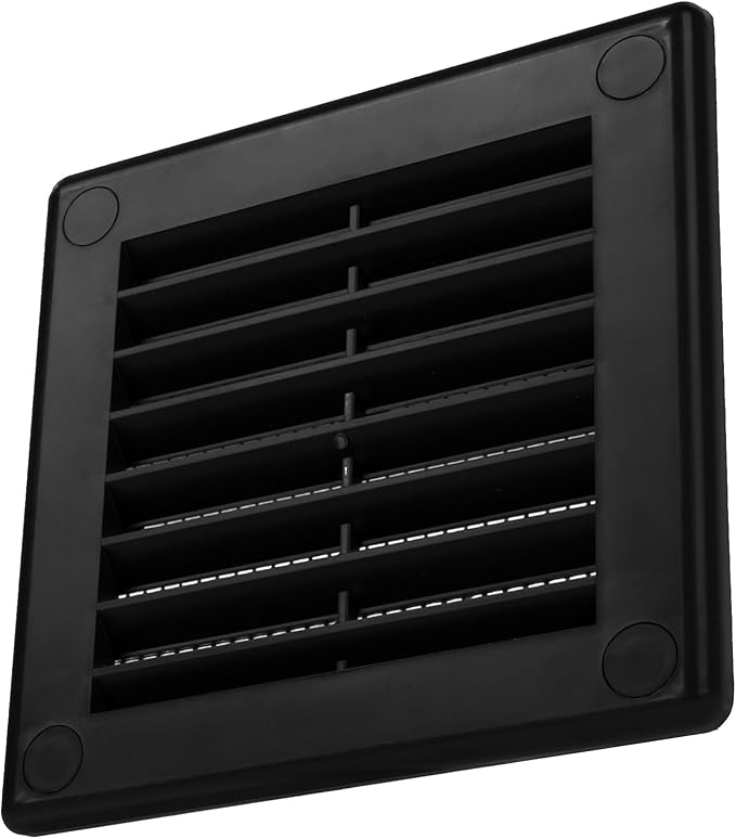 Vent Systems 3" x 3" Inch (Opening Dimensions) - Pack of 10 - Plastic Black Soffit Vent Cover - Flat Square Air Vent Grille - Air Vent Deflector - HVAC 4" x 4" Inch (Overall Dimensions)