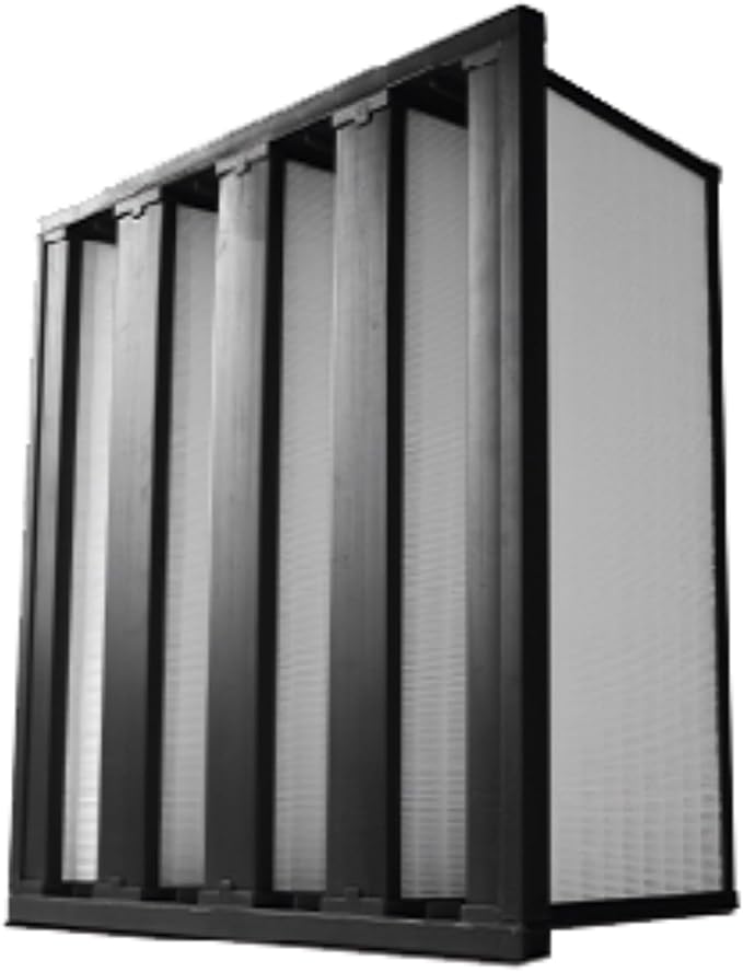 Synthetic Mini Pleat Rigid V-Bank Air Filter 24x12x12 (4V) – MERV 15 ASHRAE 52.2 High-Efficiency HVAC Filter for Commercial, Industrial, Hopsitals & Cleanroom Use - (Pack of 2)
