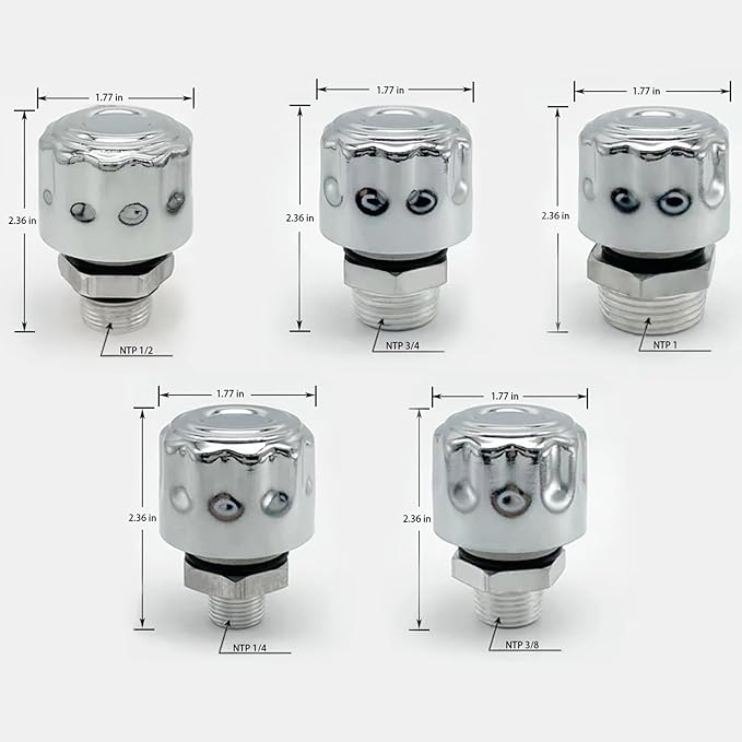 2-Pack 1/2" NPT Breather Caps with 40 Micron Filtration | Heavy-Duty Carbon Steel & Aluminum Alloy Hydraulic Vent Caps | For Gearboxes, Coolant Tanks, Excavators, Trucks