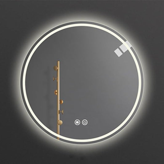 3 Colors LED Bathroom Mirror, Lighted Bathroom Makeup Wall Mounted Mirror with Demister Heat Pad, Touch Switch, Bathroom Vanity Mirror,Dimming Function(A,23.6"/60cm)