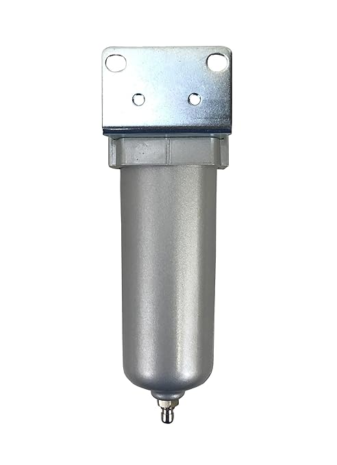 1/2" NPT Industrial Coalescing 0.01u Micron Filter Removes 99.98% of Oil, Moisture Vapor, Aerosols from Compressed Air Lines, 5oz Bowl, Manual Drain