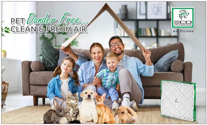 20x25x1, 1Pcs ECO POWER Air Filter MERV 10, Pleated HVAC AC Furnace Air Filters Replacement, Comparable to MPR 1000 & FPR 7 (Actual Size: 19.6 x 24.6 x 0.75 Inches), SB3332