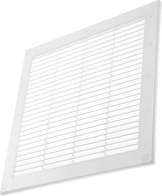 Vent Systems 10" x 10" Inch (Opening Dimensions) - Pack of 2 - Plastic White Soffit Vent Cover - Flat Square Air Vent Grille - Air Vent Deflector - HVAC 12" x 12" Inch (Overall Dimensions)
