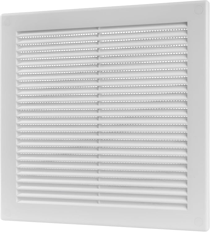 Vent Systems 8" x 8" Inch (Opening Dimensions) - Pack of 2 - Plastic White Soffit Vent Cover - Flat Square Air Vent Grille - Air Vent Deflector - HVAC 10" x 10" Inch (Overall Dimensions)