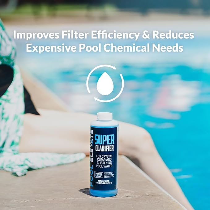 Pool Clarifier Ultimate Clarity Booster - Pool Clarifier for Crystal Clear Water, Fast Acting & Long Lasting, Reduces Cloudiness & Enhances Filter Performance, Safe for All Pools, 32 oz