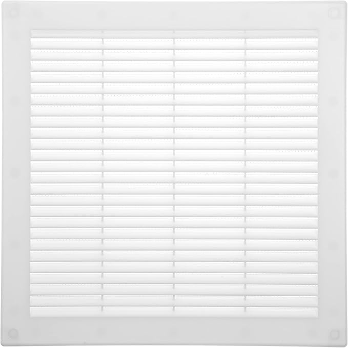 Vent Systems 10" x 10" Inch (Opening Dimensions) Plastic White Soffit Vent Cover - Flat Square Air Vent Grille - Insect Screen - HVAC 12" x 12" Inch (Overall Dimensions)