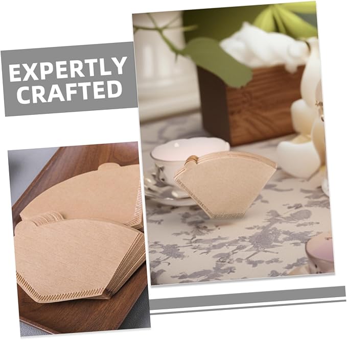 200pcs Unbleached Coffee Filter Papers for Drip Coffee Makers and Espresso Machines Cone Filters for Flavor Extraction Brewing Accessories