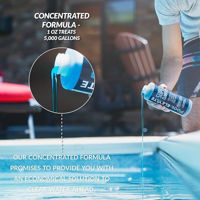 Pool Clarifier Ultimate Clarity Booster - Pool Clarifier for Crystal Clear Water, Fast Acting & Long Lasting, Reduces Cloudiness & Enhances Filter Performance, Safe for All Pools, 32 oz