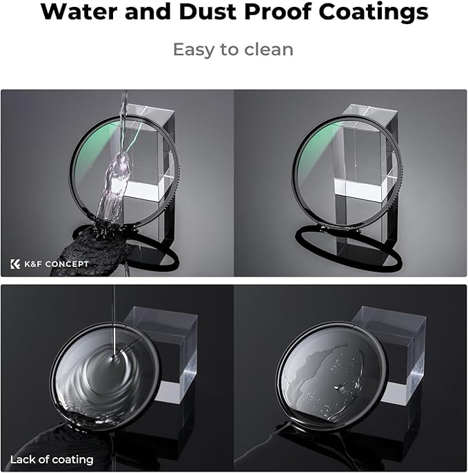 K&F CONCEPT 55mm MC UV Lens Protection Filter with Filter Cap Cleaning Cloth Optical Glass Ultra Slim 28 Multi-Layer Coatings Camera Lens UV Filter (Nano-X Series)