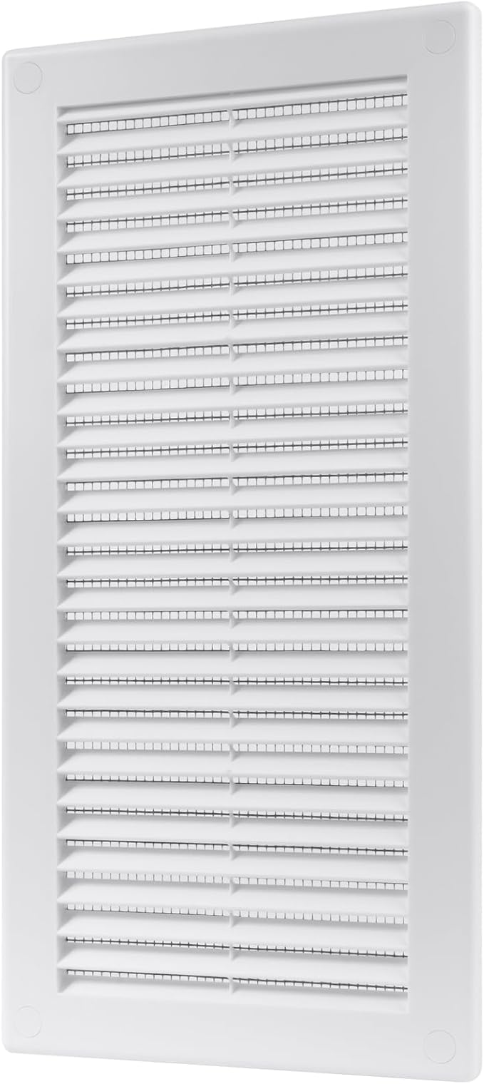 Vent Systems 4" x 11" Inch (Opening Dimensions) - Pack of 2 - Plastic White Soffit Vent Cover - Flat Rectangular Air Vent Grille - Air Vent Deflector - HVAC 6" x 12" Inch (Overall Dimensions)