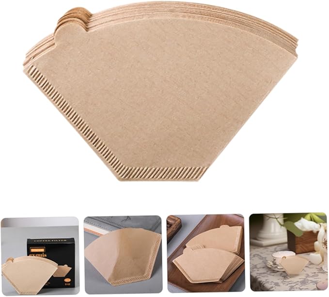 Luxshiny 200pcs Unbleached Disposable Coffee Filters for Espresso Drip Coffee Makers Easy to Use Optimal Flavor Extraction Natural Safe Paper Filters