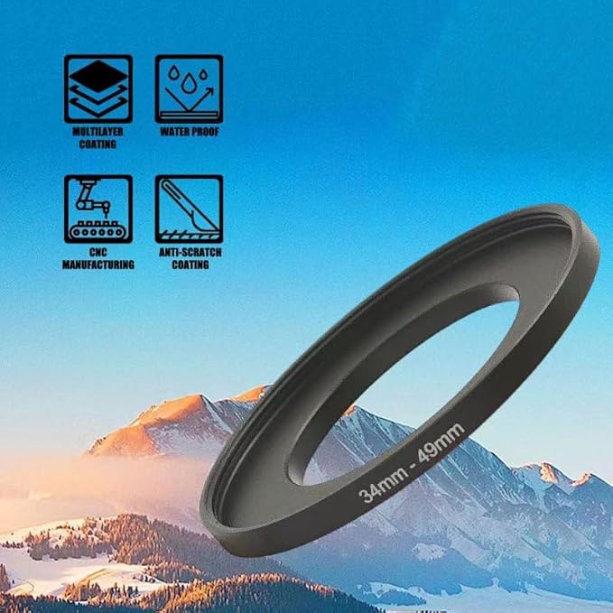 YAMAFOO 46mm to 67mm Step-Up Ring/Step Down Rings Filter Adapter for All Brands UV ND CPL Metal Ring Step-Up Rings Adapter Filter,Black (46-67)