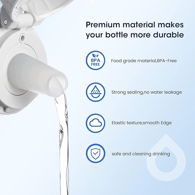 GLACIER FRESH Bottle Mouthpiece Replacement for Brita Water Bottle, Silicone Bottle Bite Valve Replacement Parts Compatible with Brita Water Bottles, 2 Packs