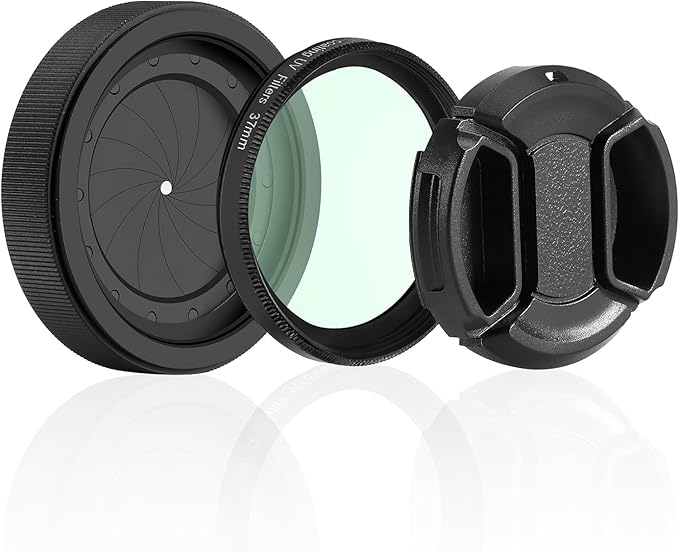 Adjustable Iris Aperture Diaphragm M30 to M37 Iris Aperture Diaphragm Adapter Optical Diaphragm 1.5-26mm Lens Module Adapter Ring PVS-14 PSV14 Optics (Filter Protector Cover Set 1)