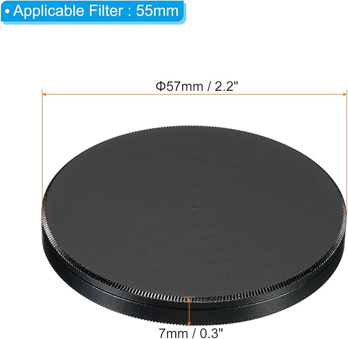PATIKIL 55mm Lens Cap, Camera Lens Cap Cover Universal Lens Filter Stack Cap Front Metal Protective Case Cover with Cleaning Cloth for Photography Camera Filter