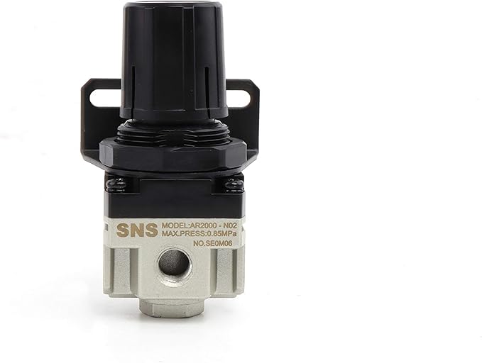 SNS Air Pressure Regulator Female Thread 1/8 NPT 0-150 PSI Adjustable, Bracket, With Gauge AR2000-N01